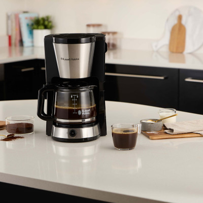 Кофеварка Russell Hobbs Heaton, 1.25л, молотая, черно-серебряный