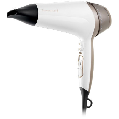 Фен Remington Thermacare Pro, 2200Вт, 3 режими, дифузор, іоніз-я, хол. обдув, турбо режим, біло-коричневий