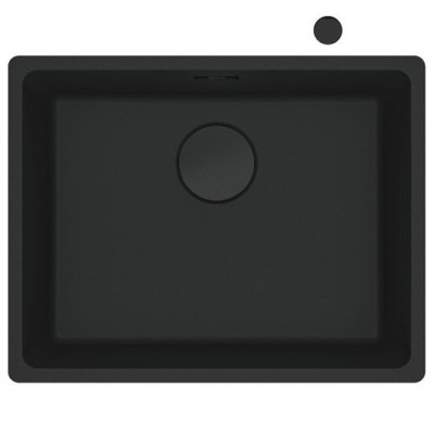 Мийка кухонна Franke Maris, фраграніт, прямокутник, без крила, 553х433х200мм, чаша - 1, універсальна, MRG 110-52, чорний матовий (+вентиль) Мийка кухонна Franke Maris, фраграніт, прямокутник, без крила, 553х433х200мм, чаша - 1, універсальна, MRG 110-52, чорний матовий (+вентиль)