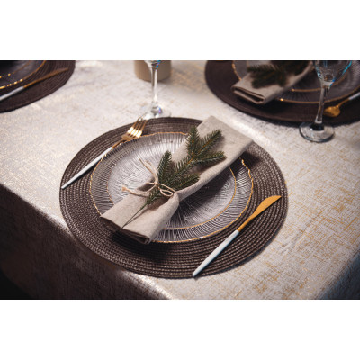 Скатертина ARDESTO Shine 140х180см, 100% поліестер, золотавий