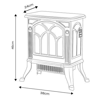 Камин электрический, декоративный Neo Tools, 30м кв, 1500Вт, керамический нагрева. элемент (PTC), черный
