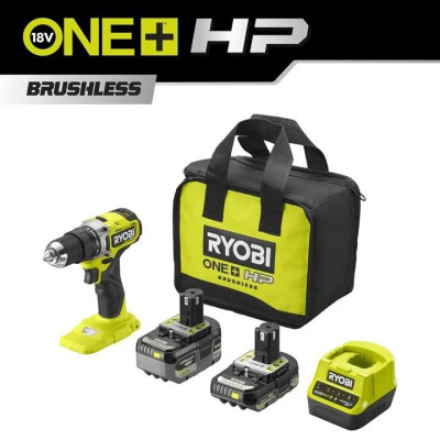 Шуруповерт-дрель ударный аккумуляторный Ryobi ONE+ HP RPD18C-242S 18В 1х2А-ч 1х4А-ч ЗП 54Нм 450-1700об-хв 1кг сумка