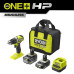 Шуруповерт-дрель ударный аккумуляторный Ryobi ONE+ HP RPD18C-242S 18В 1х2А-ч 1х4А-ч ЗП 54Нм 450-1700об-хв 1кг сумка