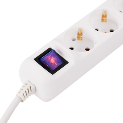 Удлинитель сетевой 2E 5хТип F, 3х1.5мм кв, 16A, 10м, белый 2E-U05ES15M10WH