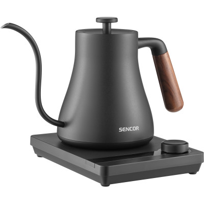 Електрочайник Sencor 0.6л, 5 темп.реж, підтримка температури, мех. управління, нержавіюча сталь, чорний Електрочайник Sencor 0.6л, 5 темп.реж, підтримка температури, мех. управління, нержавіюча сталь, чорний