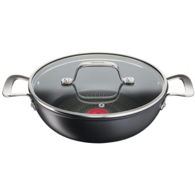 Сотейник с крышкой Tefal Unlimited, 26см, 2.5л, алюминий, стекло, черный Сотейник с крышкой Tefal Unlimited, 26см, 2.5л, алюминий, стекло, черный