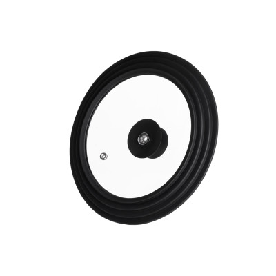 ARDESTO Кришка універсальна Black Mars Smart 24/26/28 см, скло, силікон ARDESTO Кришка універсальна Black Mars Smart 24/26/28 см, скло, силікон