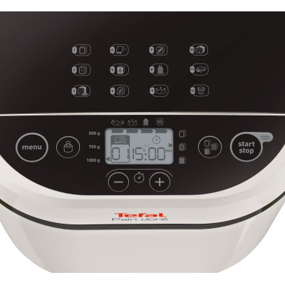 Хлібопічка Tefal PainDore 720Вт, програм-1, макс. вага -1кг, форма-прямокутник, пластик, чорно-білий