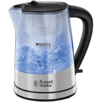 Электрочайник Russell Hobbs Purity 1л, стекло, с фильтром Brita, серебристо-черный Электрочайник Russell Hobbs Purity 1л, стекло, с фильтром Brita, серебристо-черный