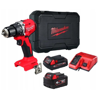Шурупокрут-дриль акумуляторний Milwaukee М18 BLPDRC-422С 18В 1х2А·год 1х4А·год 60Нм 500·1700об/хв ЗП M12-18C кейс 1.5кг