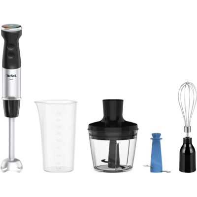 Блендер Tefal заглибний Quickchef+ 1000Вт, 3в1, чаша-800мл, чопер-500мл, турборежим, сріблясто-чорний HB67E830