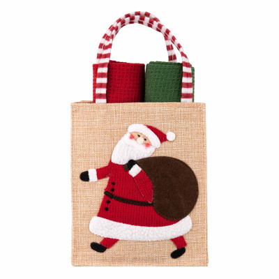 Подарунковий набір рушничків в мішечку ARDESTO Christmas Santa 38х63см, 2шт, 100% бавовна, червоний, зелений Подарунковий набір рушничків в мішечку ARDESTO Christmas Santa 38х63см, 2шт, 100% бавовна, червоний, зелений