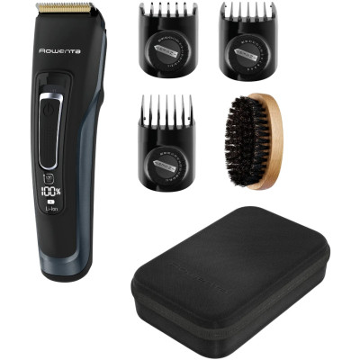 Машинка для стрижки Rowenta Advancer, для бороди, вусів, голови, мережа+акум., роторний мотор, насадок-3, кейс, титан.напил., темно-синій