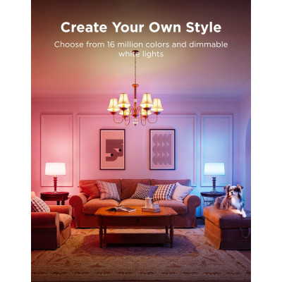 Лампа розумна Govee H600C, E14, 5W, 450Lm, 2700K-6400K, RGBWW, WI-FI/Bluetooth, білий