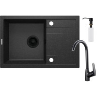 Набір для кухні Deante Corio, гранітна мийка ZRC_G113 + зміш. BMO_N62M + дозатор ZZZ_B00D, графіт Набір для кухні Deante Corio, гранітна мийка ZRC_G113 + зміш. BMO_N62M + дозатор ZZZ_B00D, графіт