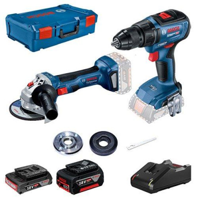 Набір із двох акумуляторних інструментів Bosch Professional 18В дриль-шурупокрут GSR 18В-50 шліфмашина кутова GWS 180-LI акб 1х2А·год+1х5А·год XL-BOXX Набір із двох акумуляторних інструментів Bosch Professional 18В дриль-шурупокрут GSR 18В-50 шліфмашина кутова GWS 180-LI акб 1х2А·год+1х5А·год XL-BOXX