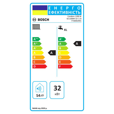 Котел газовий Bosch Condens 1200 GC1200W 32 C 23 конденсаційний двоконтурний 32,7/32,7кВт