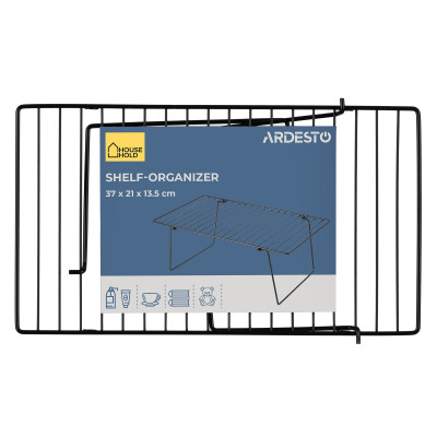 Полиця-органайзер ARDESTO 37x21x13.5см, метал, чорний