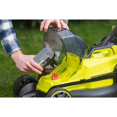 Газонокосилка аккумуляторная Ryobi RY18LMX40B-0 ONE+ 18В 40см 40л 25-70мм бесщеточная мульчирование до 400м.кв 18.2кг (без АКБ и ЗУ) (5133005479)