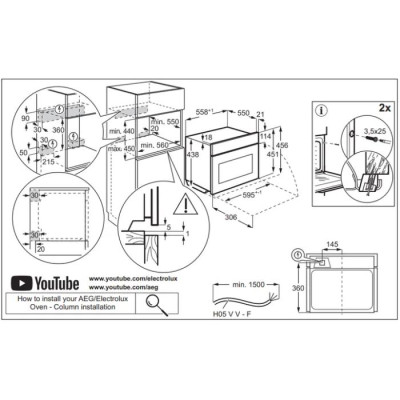 Мікрохвильова піч Electrolux вбудована, 44л, електрон. керування, 2100Вт, гриль, дисплей, чорний матовий