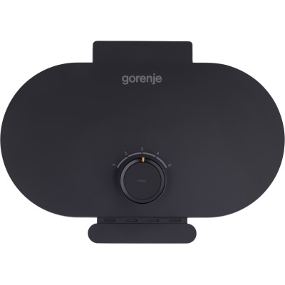 Мини-гриль Gorenje 1200Вт, алюминий, пластина д/вафель, корпус-металл, черный