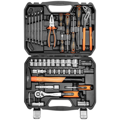 Neo Tools Набір інструментів 56 предметів універсальний Neo Tools Набір інструментів 56 предметів універсальний