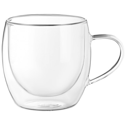 ARDESTO Набір чашок із ручками з подвійними стінками, 300 мл, H 9,2 см, 2 шт, боросилікатне скло