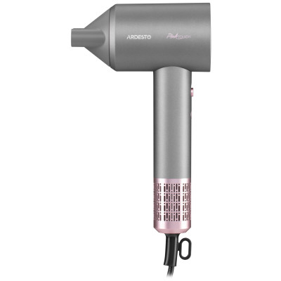 Фен ARDESTO Pink Touch, 1600Вт, 2 швидкості, 3темп.режими, іонізація, дифузор, магнітні насадки, сірий+рожевий Фен ARDESTO Pink Touch, 1600Вт, 2 швидкості, 3темп.режими, іонізація, дифузор, магнітні насадки, сірий+рожевий