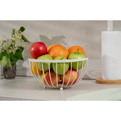 Кошик ARDESTO Midori 25х25х13см, метал, дерево, білий