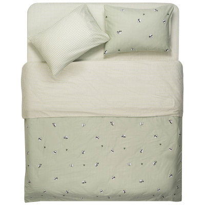 КПБ 1,5сп ARDESTO Gloria, підковдра 160х220см, простирадло 160х220см, наволочки (2) 50х70см, 100% бавовна, сатин, панди, зелений