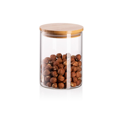 Банка для зберігання ARDESTO Midori, 540мл, скло, бамбук, кругла, прозорий Банка для зберігання ARDESTO Midori, 540мл, скло, бамбук, кругла, прозорий