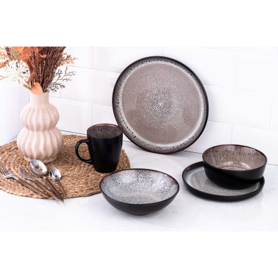 Тарілка супова ARDESTO Bolzano, 630мл, 18см, кераміка, чорно-коричневий