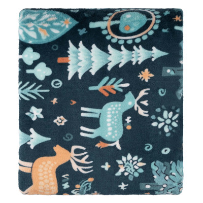 Плед ARDESTO Christmas Flannel 160х200см, 100% поліестер, олені, зелений