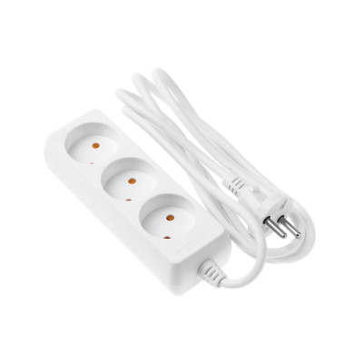 Удлинитель сетевой 2E 3хТип C, 2х1мм кв, 10A, 1.8м, белый 2E-U03M1.8