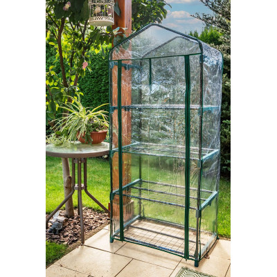 Neo Tools Парник складаний 160х69х49, 4 полиці, ПВХ плівка, прозорий Neo Tools Парник складаний 160х69х49, 4 полиці, ПВХ плівка, прозорий