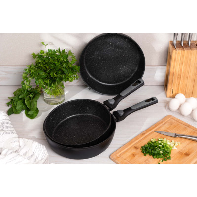 ARDESTO Сковорода глибока зі знімною ручкою Gemini Bari, 28см, алюміній, чорний ARDESTO Сковорода глибока зі знімною ручкою Gemini Bari, 28см, алюміній, чорний