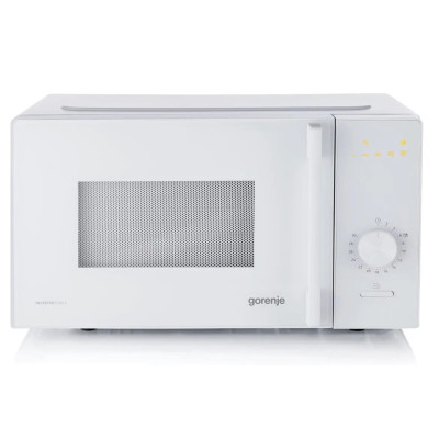 Мікрохвильова піч Gorenje, 20л, мех. керув., 700Вт, гриль, інвертор, білий Мікрохвильова піч Gorenje, 20л, мех. керув., 700Вт, гриль, інвертор, білий
