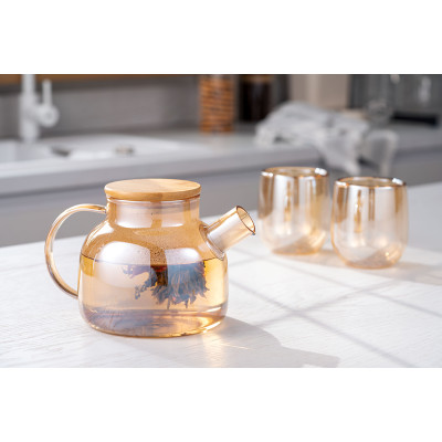 ARDESTO Набор чашек AGolden Moon с двойными стенками, 250 мл, H 9,5 см, 2 ед., боросиликатное стекло ARDESTO Набор чашек AGolden Moon с двойными стенками, 250 мл, H 9,5 см, 2 ед., боросиликатное стекло