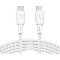 Belkin Кабель заряджання/синхронізації USB-С > USB-С 3м, 100Вт, плетений, білий Belkin Кабель заряджання/синхронізації USB-С > USB-С 3м, 100Вт, плетений, білий