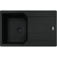 Мийка кухонна Franke Urban, фраграніт, прямокутник, з крилом, 780х500х220мм, чаша - 1, врізна, оборотна, UBG 611-78, чорний матовий