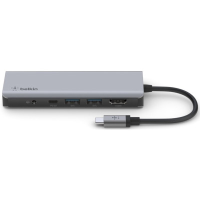 Хаб Belkin USB-C 7в1 HDMI/VGA/2хUSB-A/USB-C/SD/microSD/jack3.5 Хаб Belkin USB-C 7в1 HDMI/VGA/2хUSB-A/USB-C/SD/microSD/jack3.5