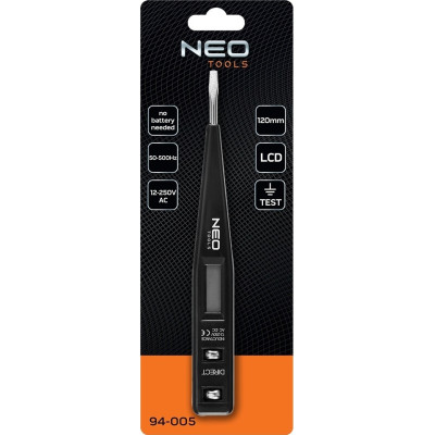 Neo Tools Детектор напруги, 12-250В, РК-дисплей Neo Tools Детектор напруги, 12-250В, РК-дисплей