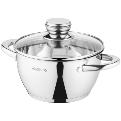 Каструля зі скляною кришкою ARDESTO Gemini Lucca, 2.3л, нержавіюча сталь Каструля зі скляною кришкою ARDESTO Gemini Lucca, 2.3л, нержавіюча сталь
