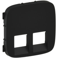 Лицьова панель подвійної розетки RJ11/RJ45 Legrand Valena ALLURE, IN*MATIC, антрацит