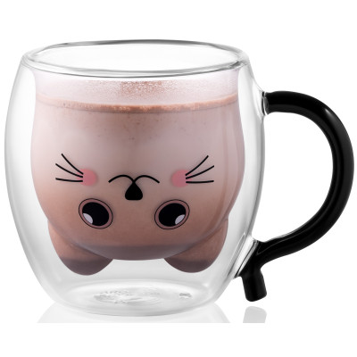 ARDESTO Набір чашок з ручками Animals з подвійними стінками, 250 мл, 2 од., боросилікатне скло ARDESTO Набір чашок з ручками Animals з подвійними стінками, 250 мл, 2 од., боросилікатне скло