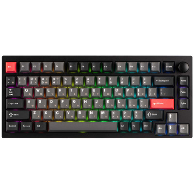 Клавіатура механічна Lemokey  P1 Pro 84Key, Keychron Super Banana, WL/BT/USB-A, QMK/VIA, Hot-Swap, EN/UKR, RGB,  Knob, Carbon Black