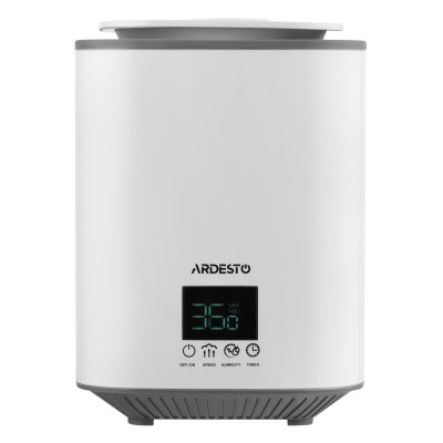 Зволожувач повітря ARDESTO ультразвуковий, 25м2, 3.1л, 250мл/г, електр. кер-ння, верх. залив води, дисплей, білий Зволожувач повітря ARDESTO ультразвуковий, 25м2, 3.1л, 250мл/г, електр. кер-ння, верх. залив води, дисплей, білий