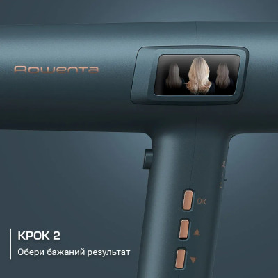 Фен Rowenta Maestria For you, 1800Вт, 3 режими, дифузор, іоніз-я, хол. обдув, дисплей, синій