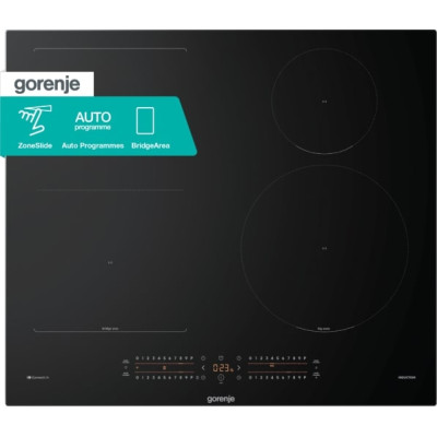 Варильна поверхня Gorenje індукційна, 60см, PowerBoost, SliderTouch, збільшена площа приготування, чорний Варильна поверхня Gorenje індукційна, 60см, PowerBoost, SliderTouch, збільшена площа приготування, чорний