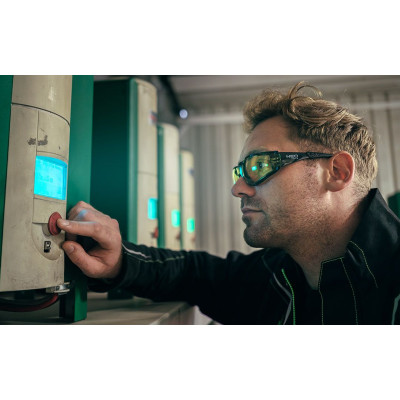 Окуляри захисні Neo Tools протиосколкові, клас захисту FT, резинові дужки, полікарбонат, жовтий